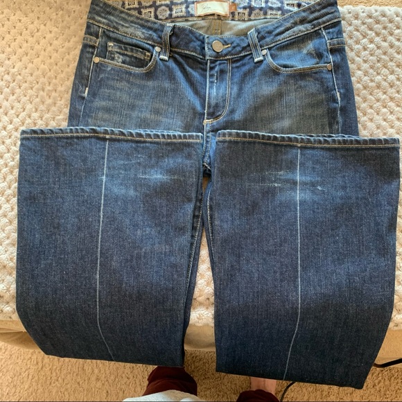 Paige Low/Mid-Rise Bell Bottom-style Jeans. - Picture 13 of 16